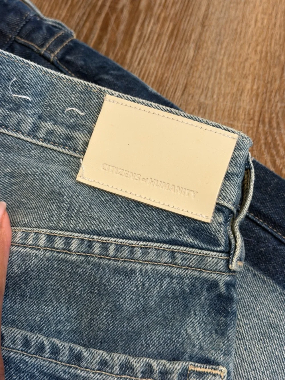 Citizens of Humanity Blue Ayla Baggy Tuxedo Stripe Jeans - Picture 4 of 7